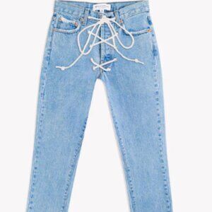 ✨ RUNWAY DREAMZ Lace Up High Rise MediumVintage Stone Jeans